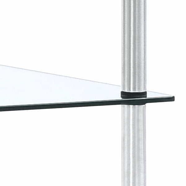 Regal mit 4 Ablagen Transparent 40x40x100 cm Hartglas