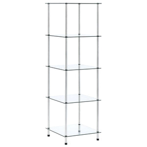 vidaXL Étagère à 5 Niveaux Transparente 40x40x130 cm Verre Trempé
