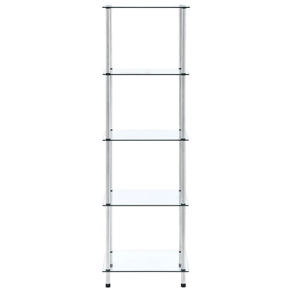 vidaXL Étagère à 5 Niveaux Transparente 40x40x130 cm Verre Trempé