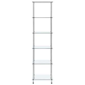 Regal mit 6 Ablagen Transparent 40x40x160 cm Hartglas