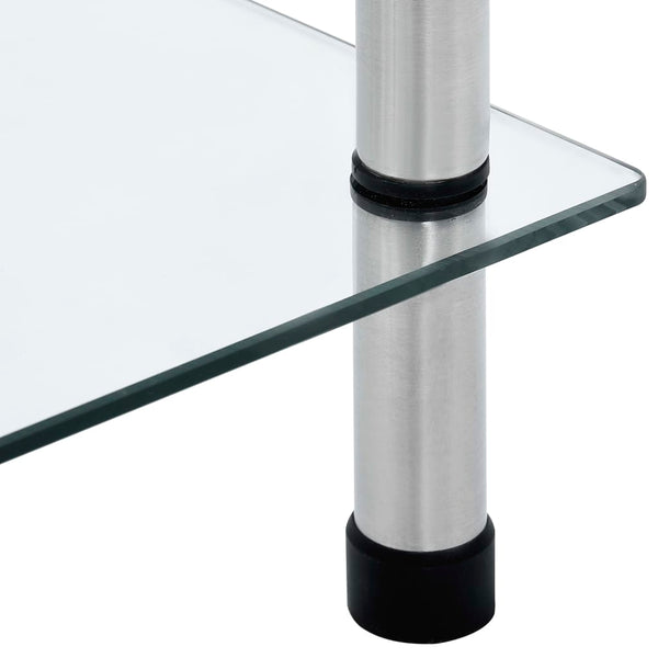Regal mit 6 Ablagen Transparent 40x40x160 cm Hartglas