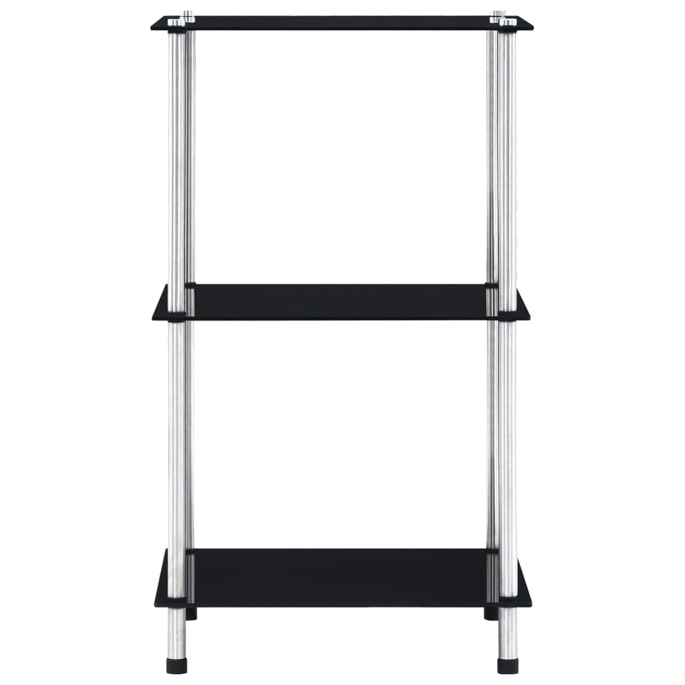 Regal mit 3 Ablagen Schwarz 40x40x67 cm Hartglas