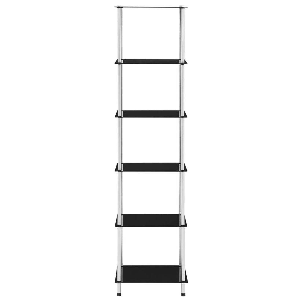 Regal mit 6 Ablagen Schwarz 40x40x160 cm Hartglas