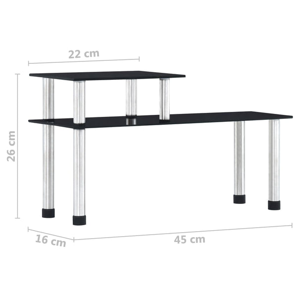 Küchenregal Schwarz 45×16×26 cm Hartglas