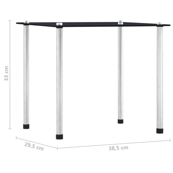 Satztische 3 Stk. Schwarz Hartglas