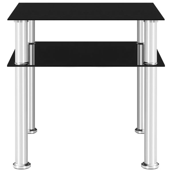 Beistelltisch Schwarz 45x50x45 cm Hartglas