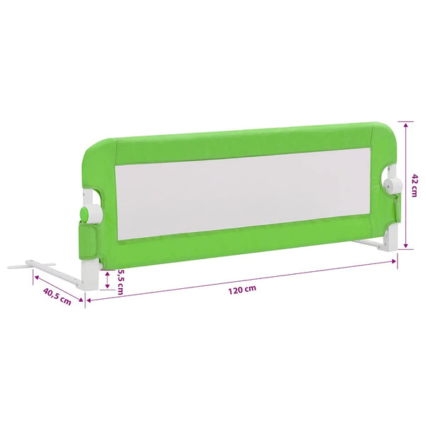 vidaXL Barrière de lit enfant Vert 120x42 cm Polyester