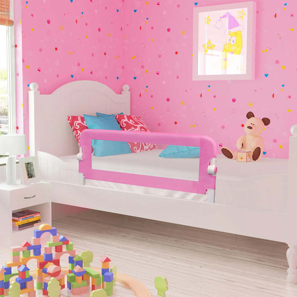 vidaXL Barrière de lit enfant Rose 120x42 cm Polyester
