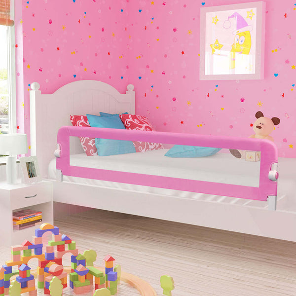 vidaXL Barrière de lit enfant Rose 180x42 cm Polyester