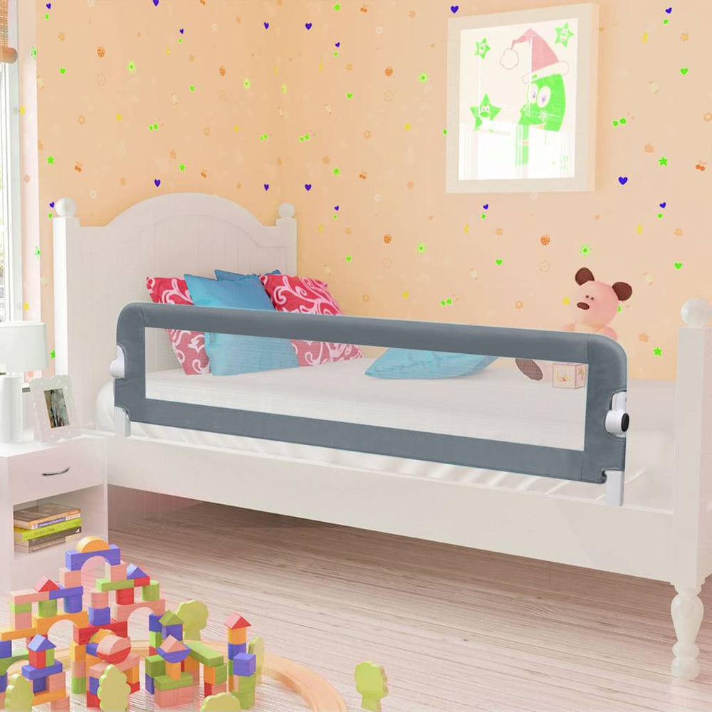 vidaXL Barrière de Lit pour Tout-Petits Gris 120x42 cm Polyester