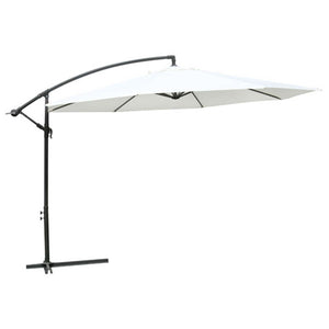 vidaXL Parasol déporté blanc