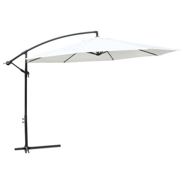 vidaXL Parasol déporté blanc
