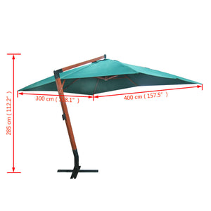 Grüner Ampelschirm Melia 300x400 cm