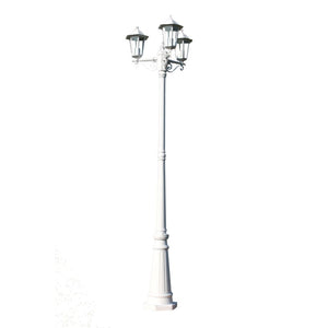 3-flammige Gartenlaterne Weiß, 215 cm