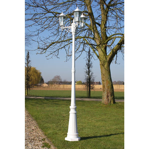 3-flammige Gartenlaterne Weiß, 215 cm