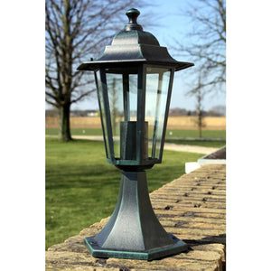 Gartenlaterne Dunkelgrün/Schwarz Aluminium 41cm