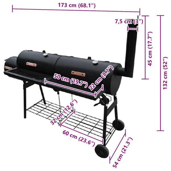 Barbecue Smoker Grill Nevada XL Schwarz