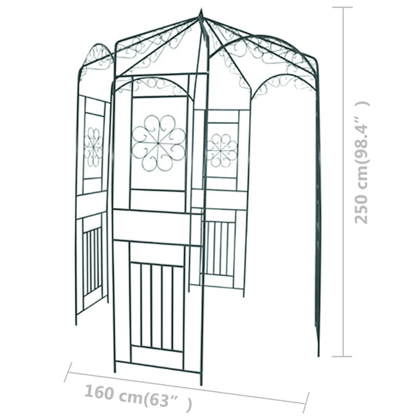 Rosenpavillon Dunkelgrün 250 cm