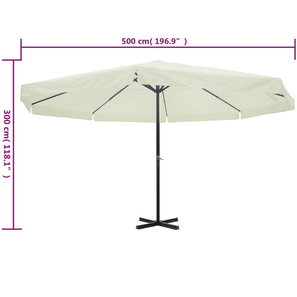 Weißer Sonnenschirm Aluminium 500 cm