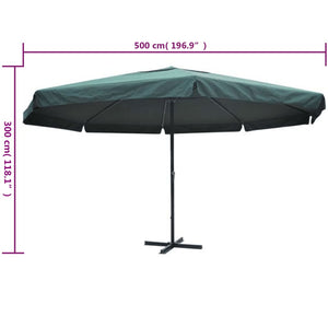 Grüner Sonnenschirm Aluminium 500 cm