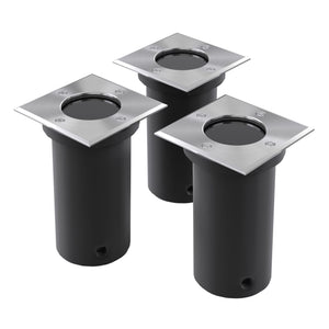 Quadratische Outdoor Bodenleuchten, 3er Set