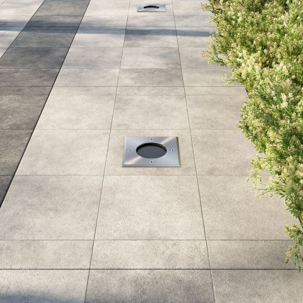 Quadratische Outdoor Bodenleuchten, 3er Set