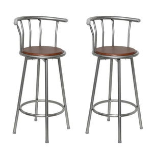 Barhocker Set Braun Stahl - 2 Stück