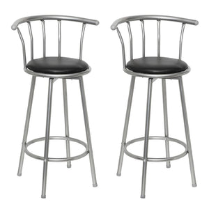 Barhocker 2er Set Schwarz Kunstleder