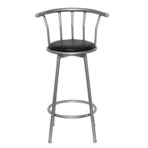 Barhocker 2er Set Schwarz Kunstleder