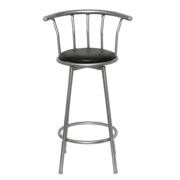 Barhocker 2er Set Schwarz Kunstleder