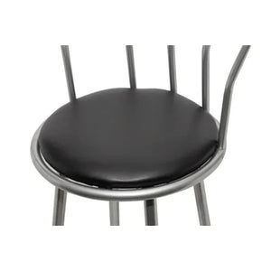 Barhocker 2er Set Schwarz Kunstleder