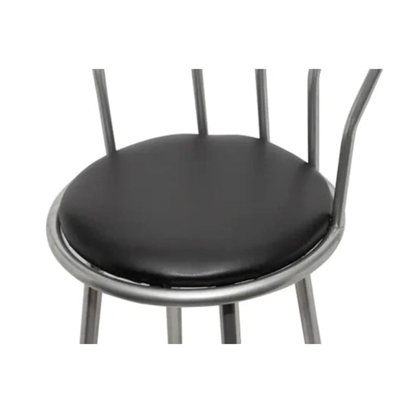 Barhocker 2er Set Schwarz Kunstleder
