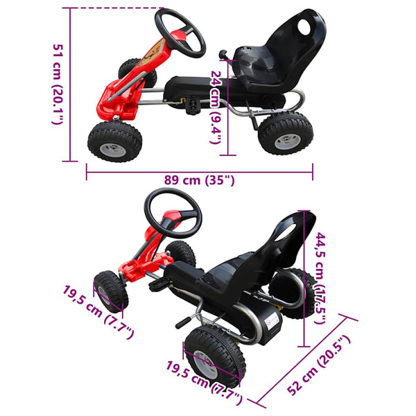 Pedal Go-Kart Rot für Kinder