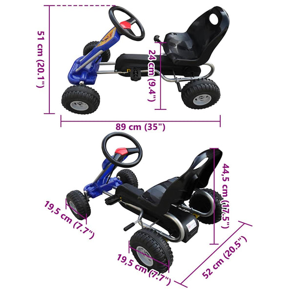 Blauer Pedal-Gokart für Kinder