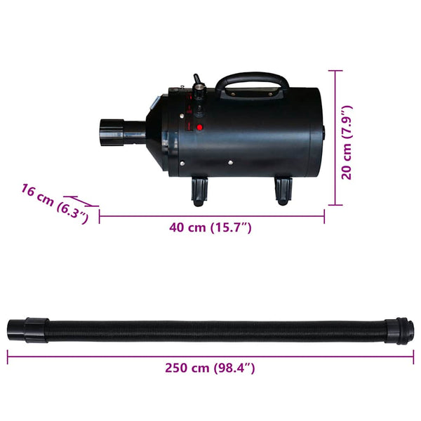 Hundetrockner mit 3 Düsen Schwarz 2400 W