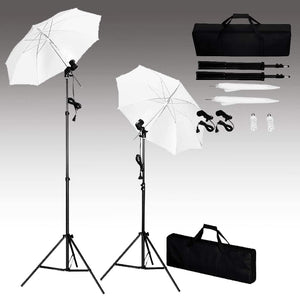 Kit d'éclairage de studio avec trépieds et parapluies
