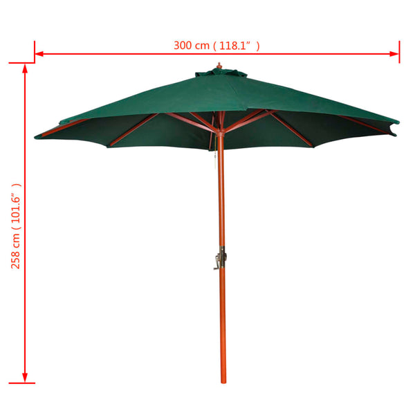 Grüner Sonnenschirm 258 cm