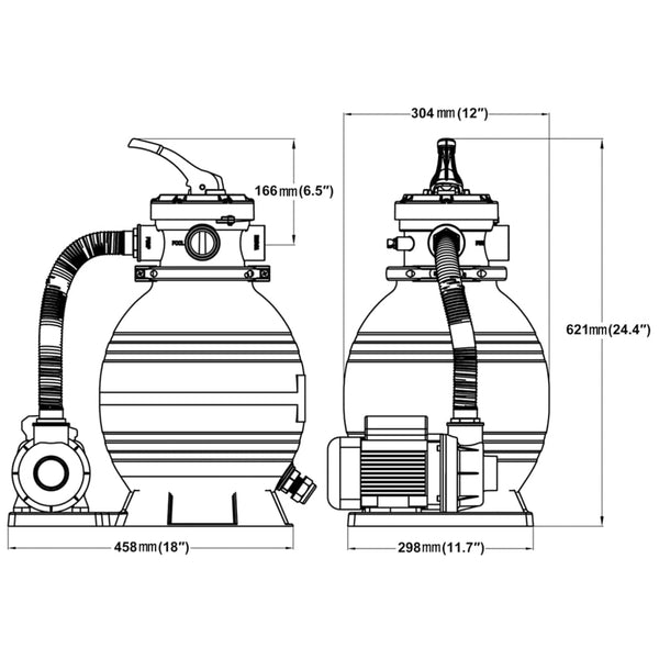 Sandfilterpumpe 400 W, 11.000 L/h