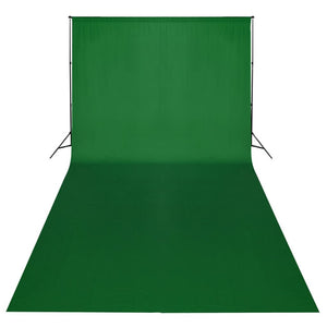 Fotostudio-Set mit Grünem Hintergrund 600×300 & Leuchten