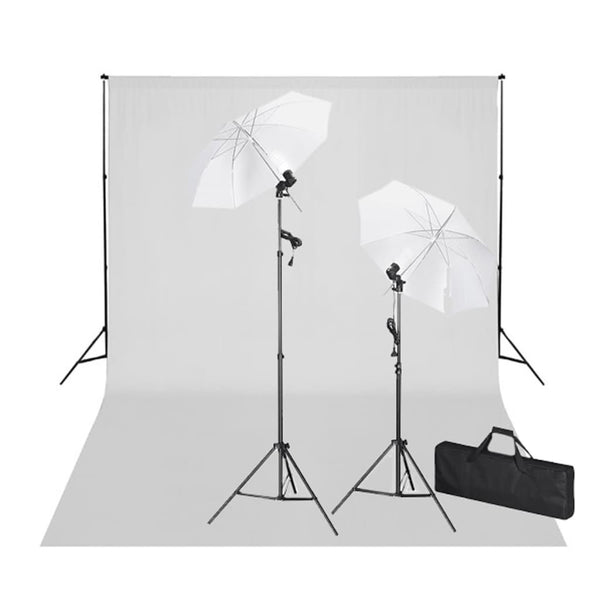 vidaXL Kit studio photo avec fond blanc 600x300 cm et lumières