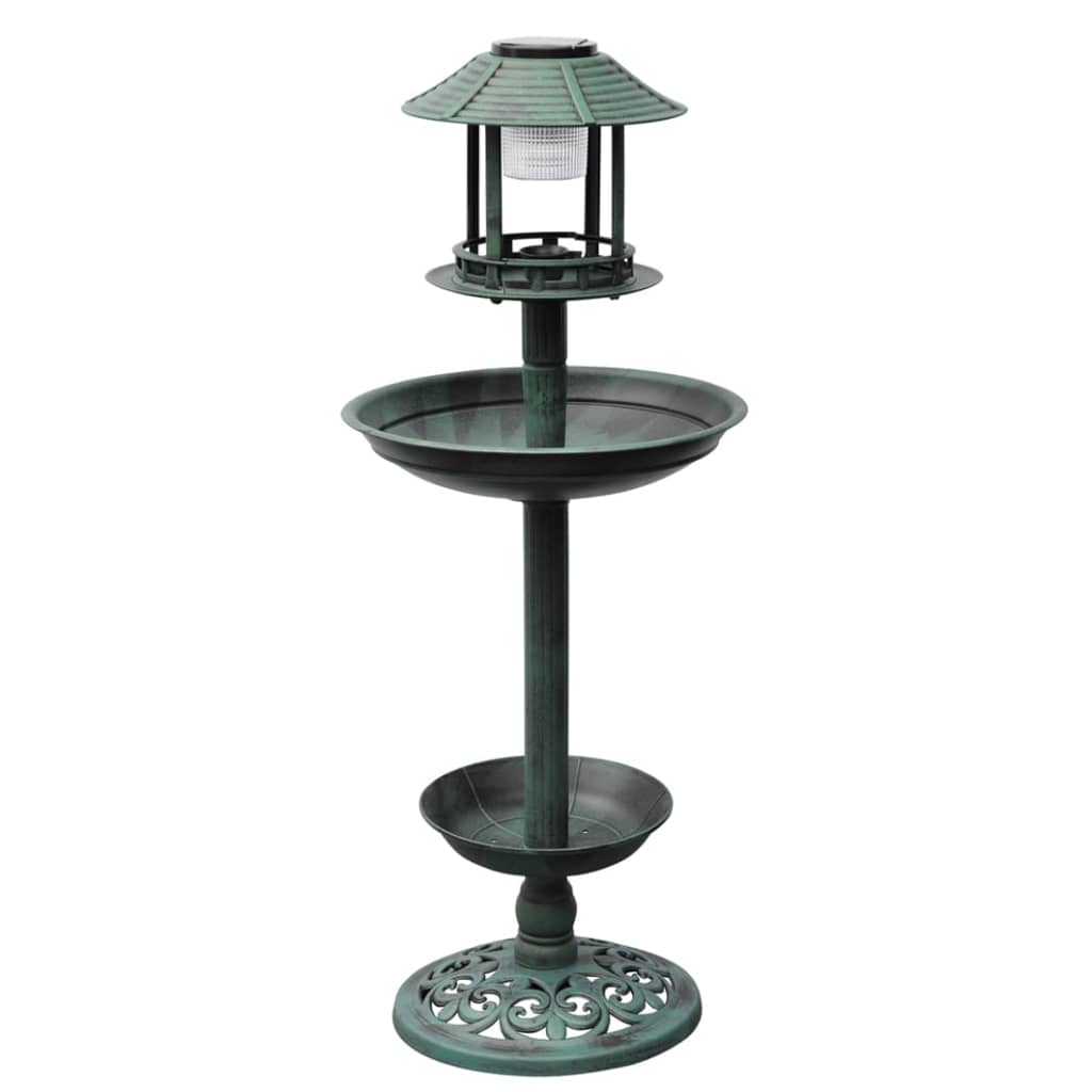 Vogelbad mit Solarlicht & Futterstation