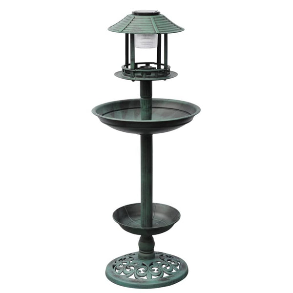 Vogelbad mit Solarlicht & Futterstation