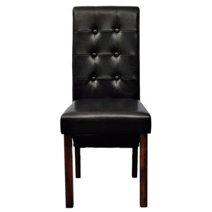 Esszimmerstühle 2er Set Schwarz Kunstleder