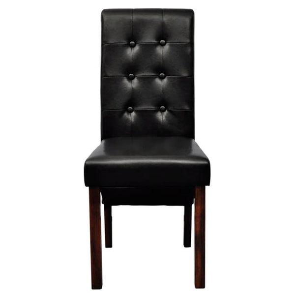 Esszimmerstühle 2er Set Schwarz Kunstleder