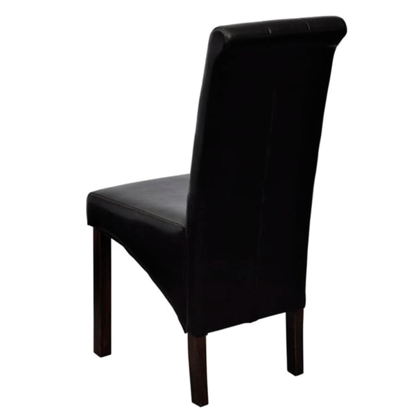 Esszimmerstühle 2er Set Schwarz Kunstleder