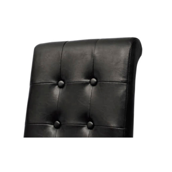 Esszimmerstühle 2er Set Schwarz Kunstleder