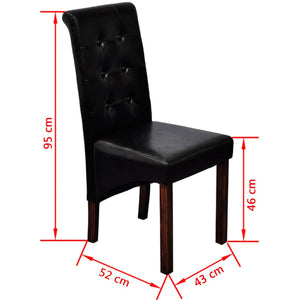 Esszimmerstühle 2er Set Schwarz Kunstleder