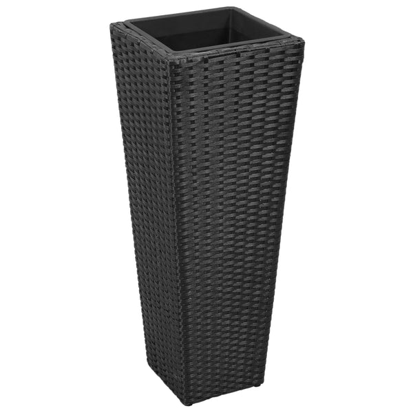 Poly Rattan Hochbeet 3er Set, Schwarz
