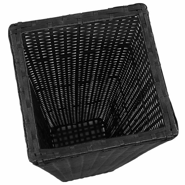 Poly Rattan Hochbeet 3er Set, Schwarz