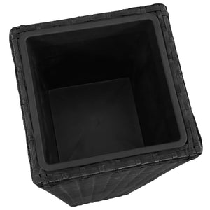 Poly Rattan Hochbeet 3er Set, Schwarz
